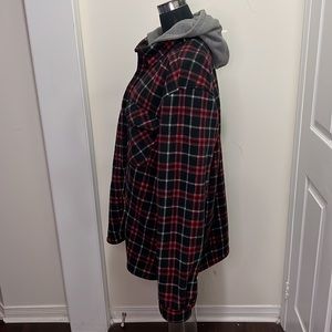 Vintage outerwear Plaid Fleece Hoodie Shacket  Size 3XL